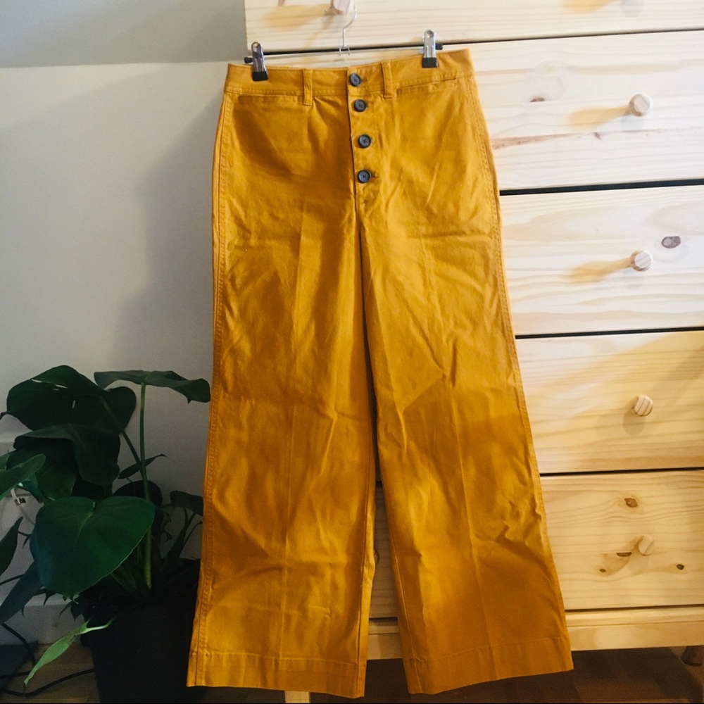 Madewell yellow wide-legged pants